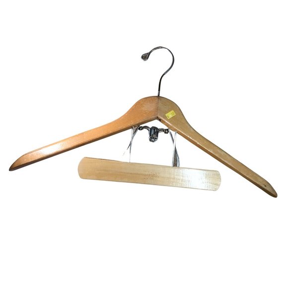 The Setwell 20 Inch Wooden Trouser Clamp Suit Hanger Vintage Made In USA Heavy D - Picture 3 of 16